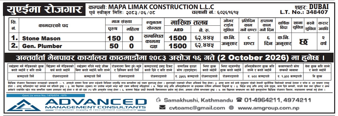 Article Image of job UAE Job Opportunity For 200 WOEKERS
