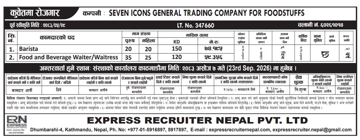 Article Image of job Kuwait Employment Opportunities - SEVEN ICONS GENERAL TRADING COMPANY FOR FOODSTUFFS