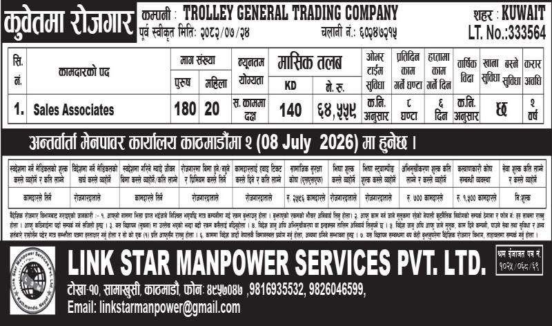 Article Image of job Sales Associate (Male/Female) demand in Kuwait