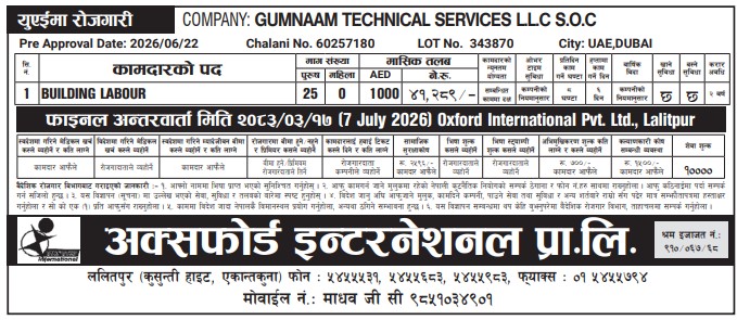 Article Image of job Building Labourer demand in UAE with good salary