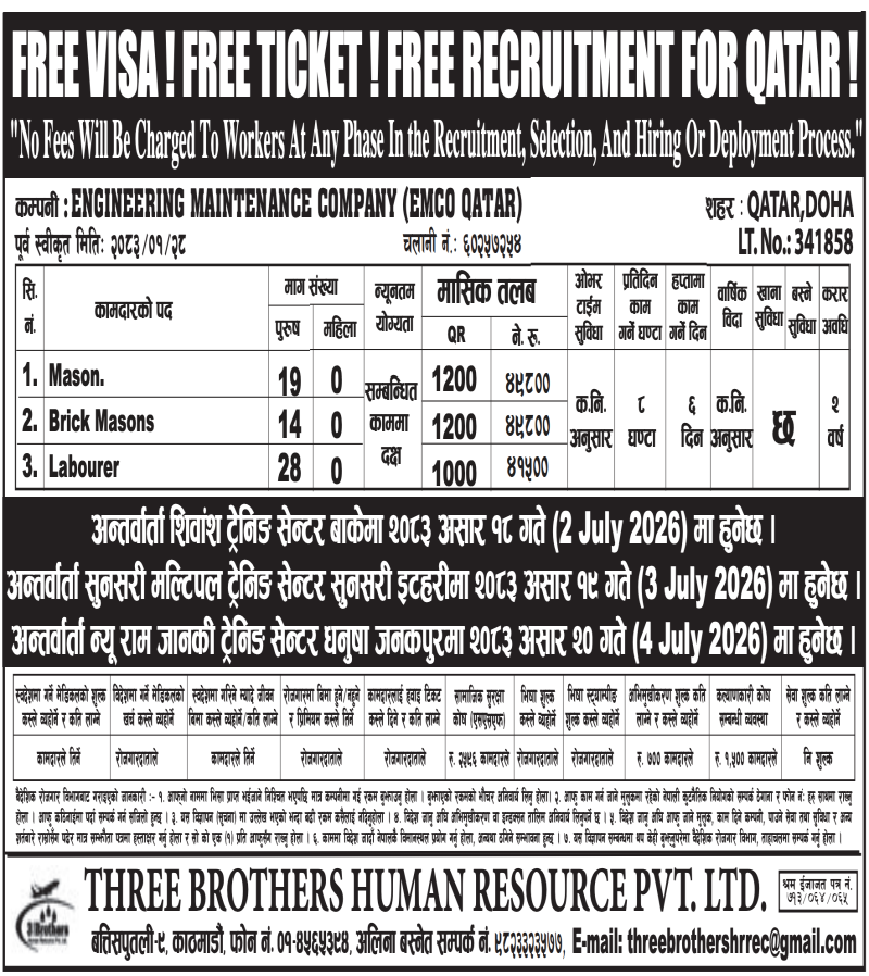 Article Image of job Opportunities for Nepalese workers to work in the Qatar