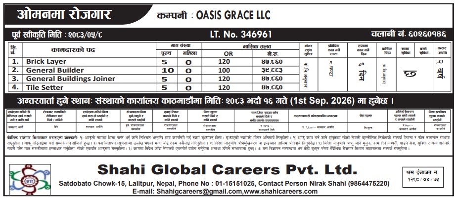Article Image of job Jobs demand in Oman with good salary