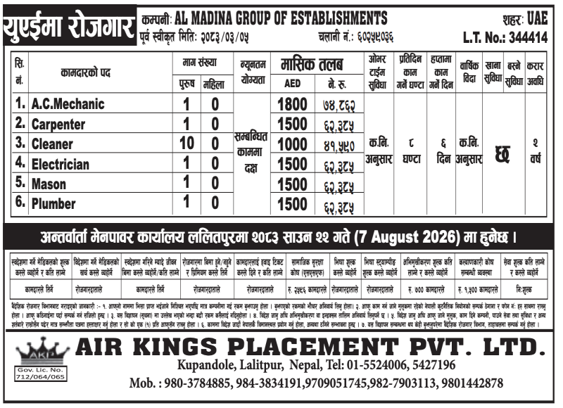 Article Image of job Jobs in UAE for Nepalese: Top Opportunities 2026 | AL MADINA GROUP OF ESTABLISHMENTS
