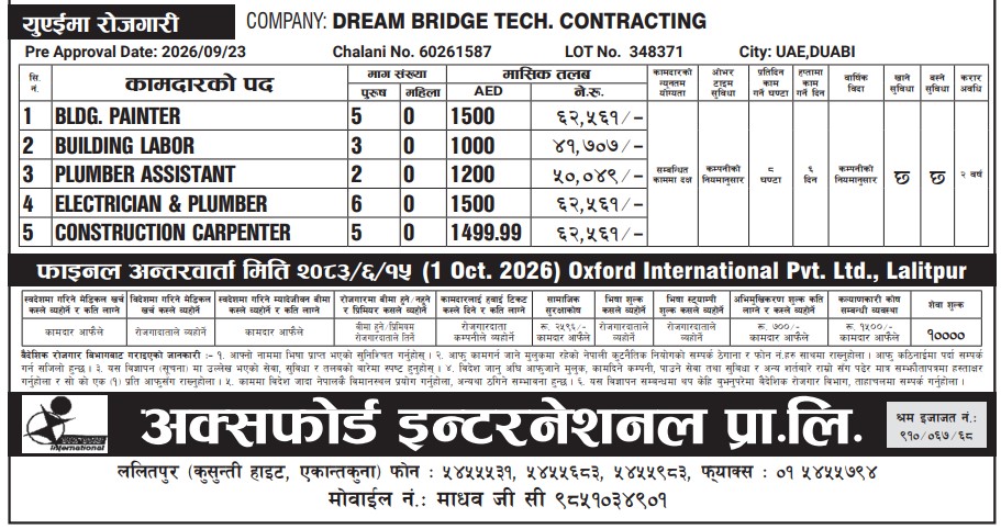 Article Image of job Opportunities for Nepalese workers to work in the UAE