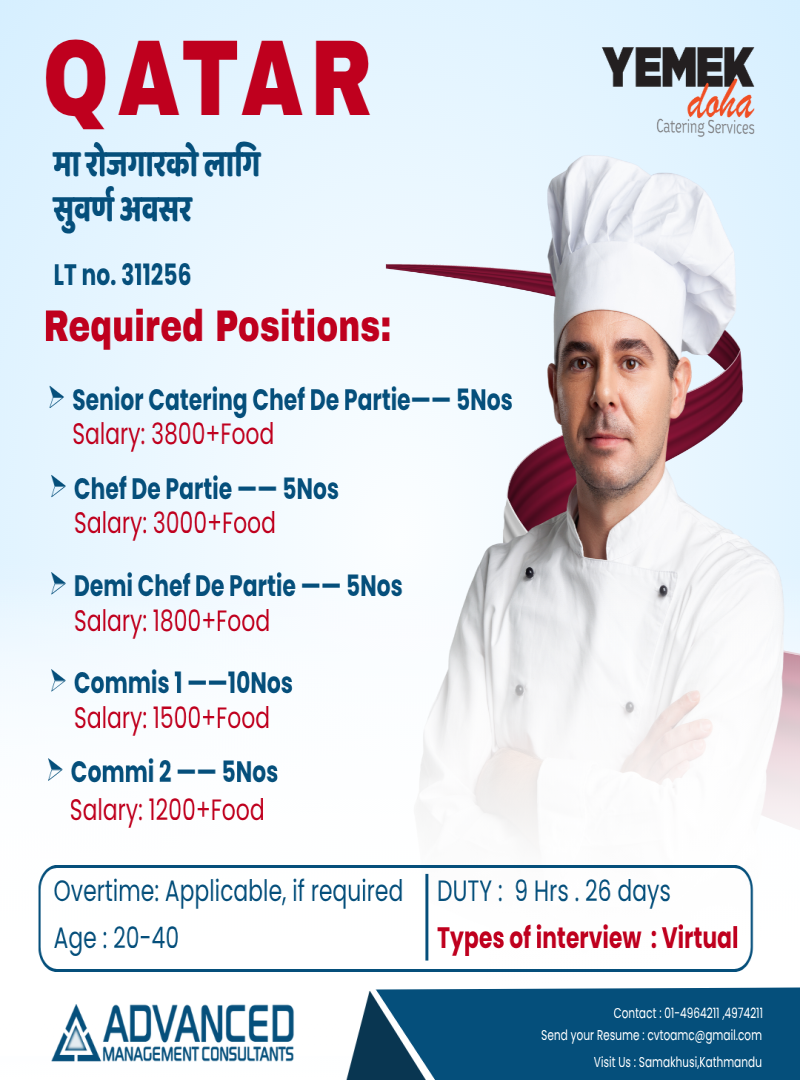 Article Image of job URGENT REQUIREMENT FOR YEMEK DOHA CATERING