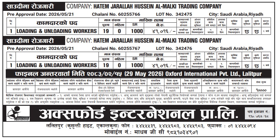 Article Image of job LOADING & UNLOADING WORKERS demand in Saudi