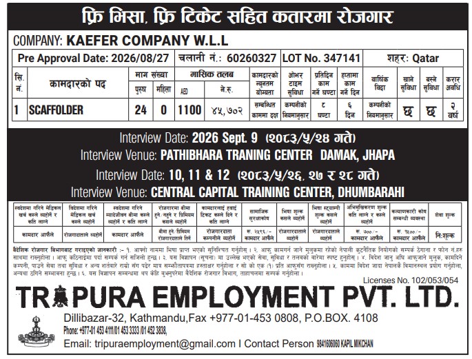 Article Image of job Qatar Scaffolder Job Vacancy – Kafeer Company W.L.L.