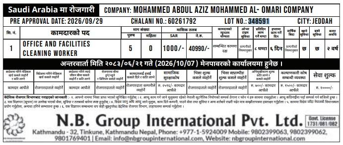 Article Image of job Office and Facilities Cleaning Worker Jobs In Saudi