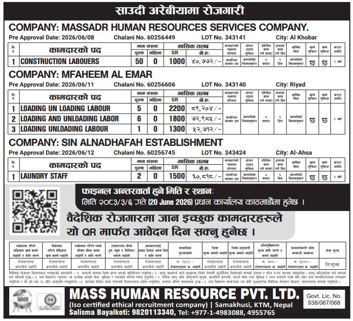 Article Image of job Opportunities for Nepalese workers to work in the Saudi