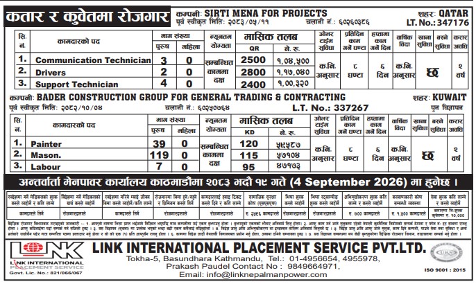 Article Image of job Opportunities for Nepalese workers to work in the Qatar