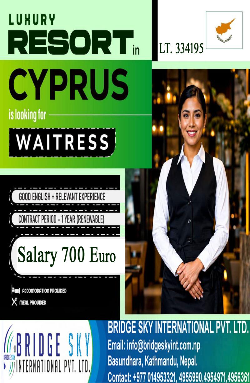 Article Image of job WAITRESS Jobs in CYPRUS !!!