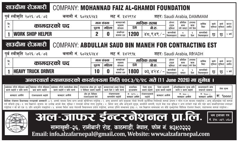 Article Image of job Opportunities for Nepalese workers to work in the Saudi
