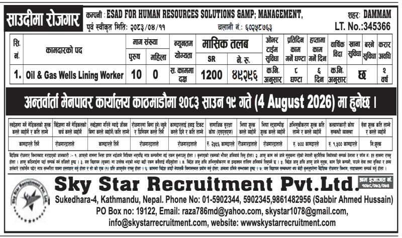 Article Image of job Job Opportunity In Saudi For Nepali