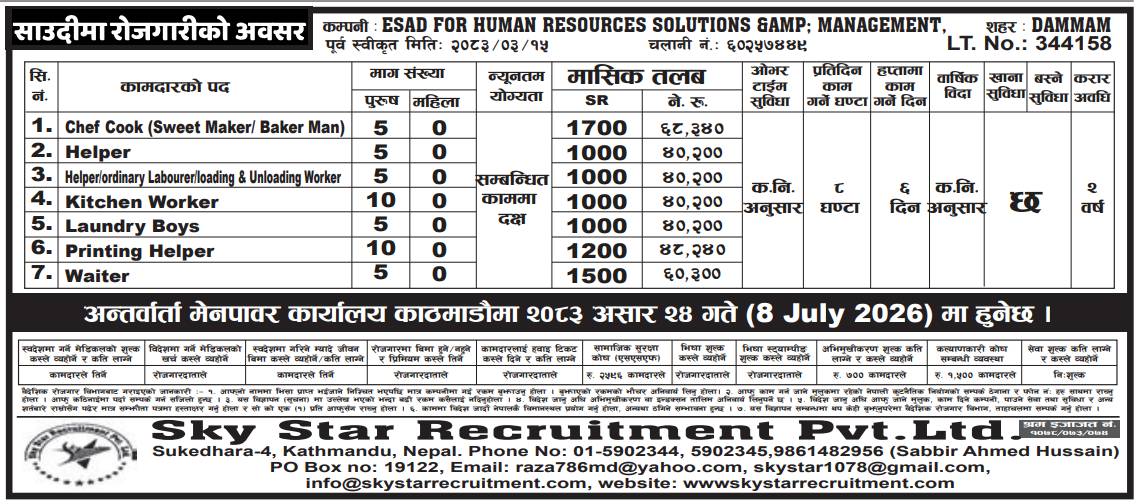 Article Image of job Opportunities for Nepalese workers to work in the Saudi