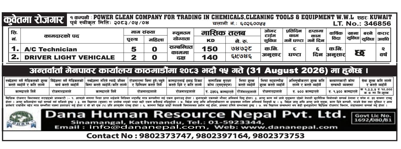 Article Image of job 🇰🇼 Job Vacancies in Kuwait: 7 Positions at Power Clean Company