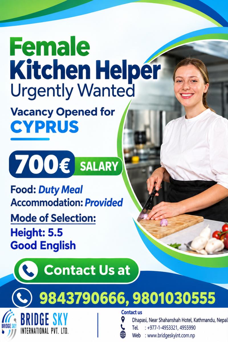 Article Image of job FEMALE KITCHEN HELPER  JOBS IN CYPRUS !