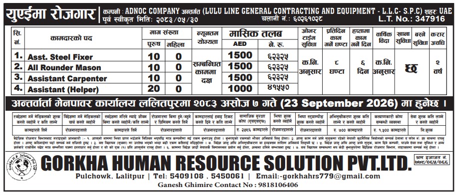 Article Image of job UAE JOB OPPORTUNITY – ADNOC COMPANY