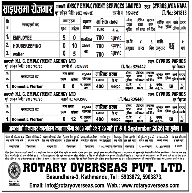 Article Image of job 🇨🇾 Job Vacancies in Cyprus: 20 Positions Across 2 Companies via Rotary Overseas