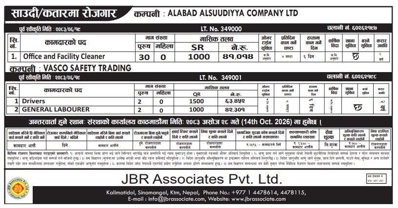 Article Image of job Saudi Arabia/QATAR 30 Employment Vacancy  Driver & Labour