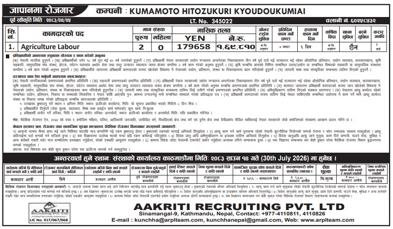 Article Image of job Agriculture Labour Jobs In Japan