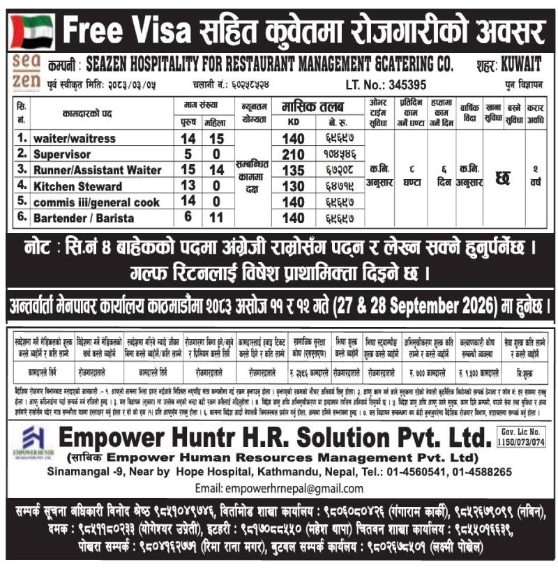 Article Image of job Free Visa Job Opportunities in Kuwait !!