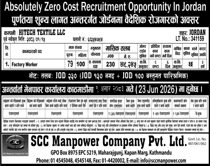 Article Image of job Absolutely Zero Cost Recruitment in Jordan