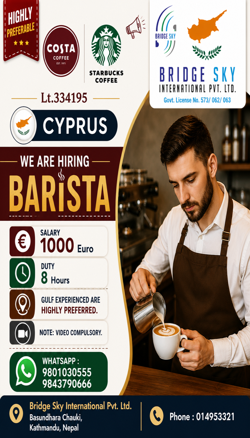 Article Image of job Barista Jobs in Cyprus !