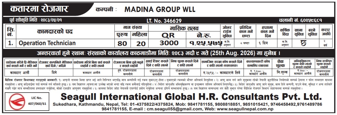 Article Image of job Operation Technician demand in Qatar with good salary