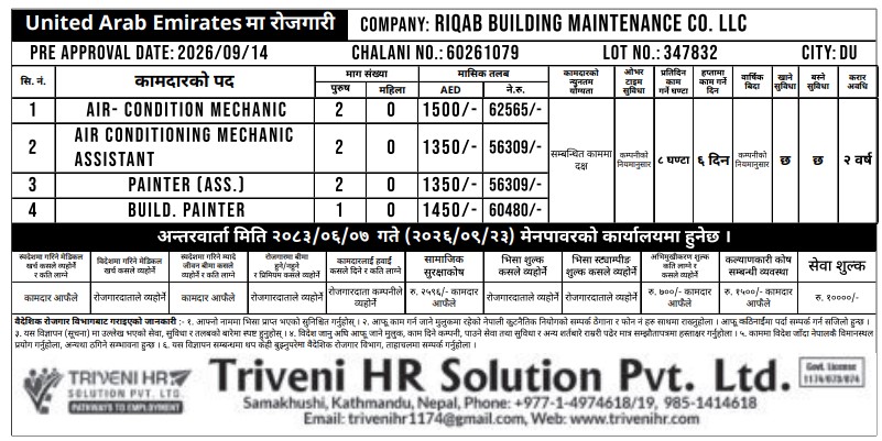 Article Image of job UAE Job Vacancy – Multiple Positions