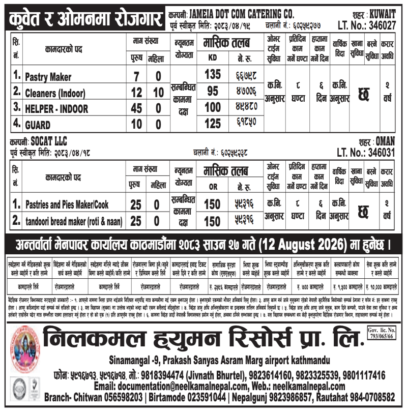 Article Image of job Job Vacancies in Kuwait & Oman: Multiple Positions Open (Attractive Salary & Benefits!)