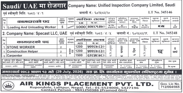 Article Image of job Opportunities for Nepalese workers to work in the Saudi and UAE