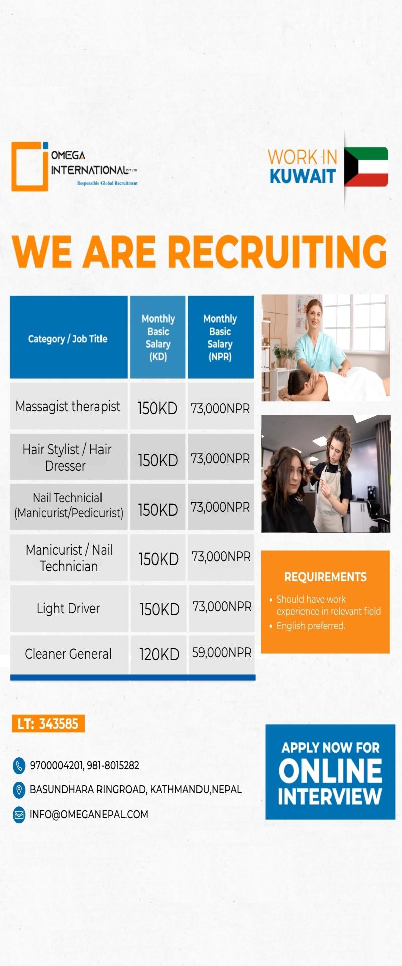 Article Image of job WORK IN KUWAIT BEAUTY & WELLNESS JOB OPENINGS