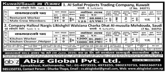Article Image of job Nepalese Workers: Good salary Packages in Kuwait and Saudi