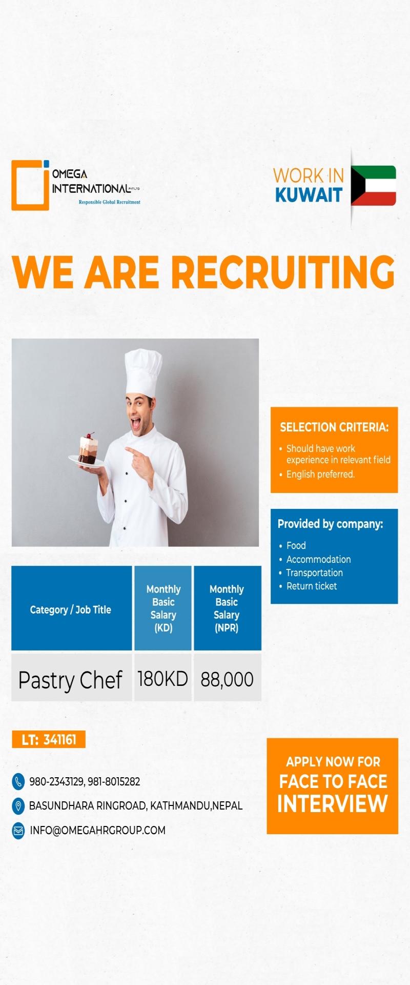 Article Image of job URGENT HIRING FOR KUWAIT Experienced Pastry Chef