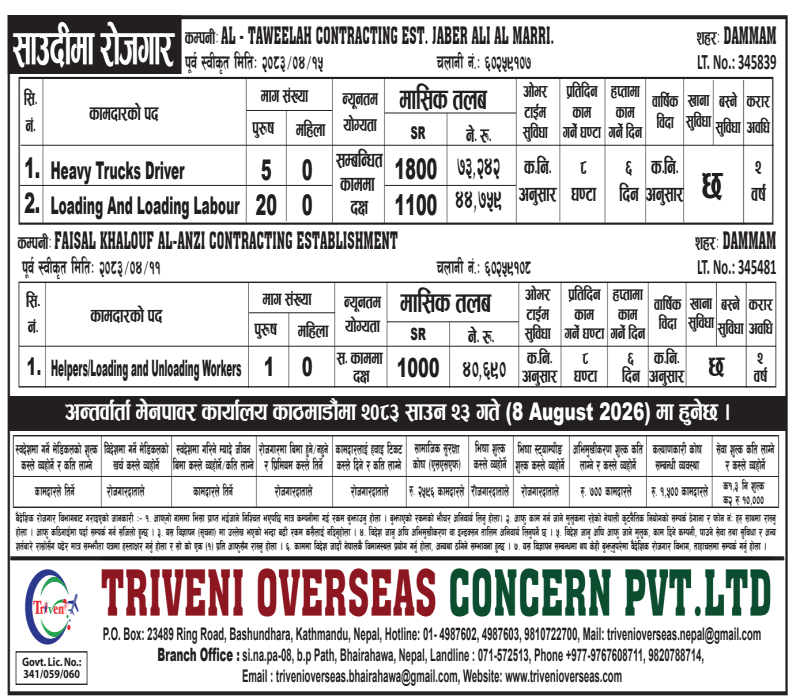 Article Image of job Job Opportunity In Saudi For Nepali | 2 Company