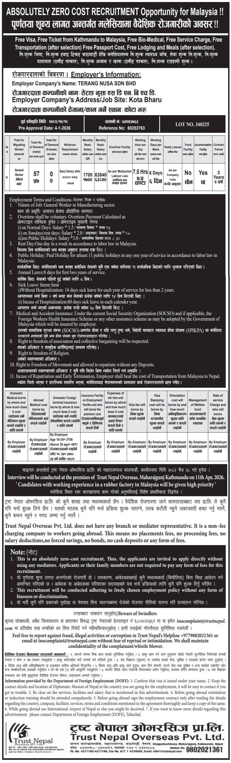 Article Image of job Opportunities for Nepalese workers to work in the Malaysia