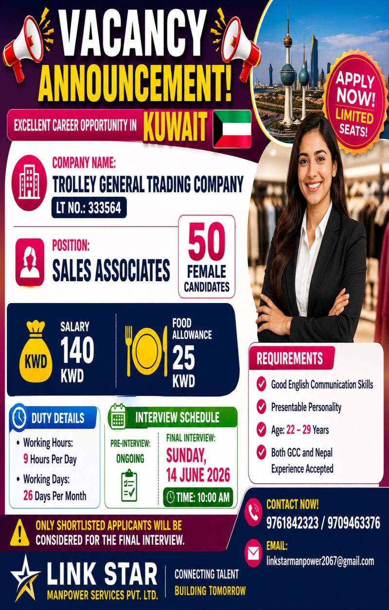Article Image of job Sales, Casheirs and Helpers demand in Kuwait