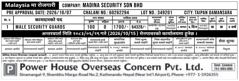 Article Image of job Male Security Guards worker Jobs In Malaysia