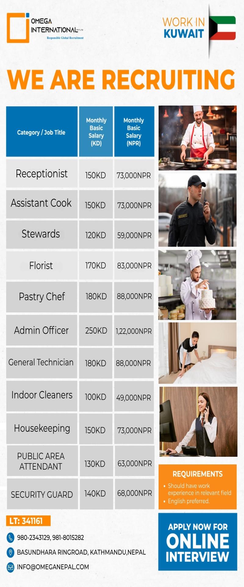 Article Image of job WORK IN KUWAIT Multiple Job Opportunities Available