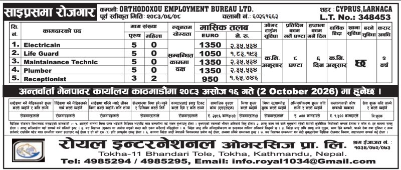 Article Image of job 🇨🇾 Job Vacancies in Cyprus: 28 Positions at ORTHODOXOU EMPLOYMENT BUREAU LTD.