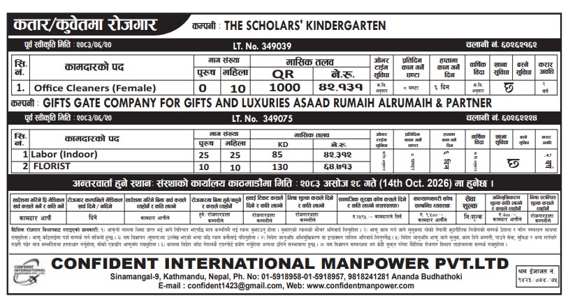 Article Image of job Qatar & Kuwait Jobs Opportunities For office cleaner & indoor labour
