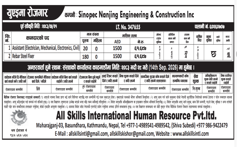 Article Image of job 🇦🇪 Job Vacancies in UAE: 200 Positions at Sinopec Nanjing Engineering & Construction Inc