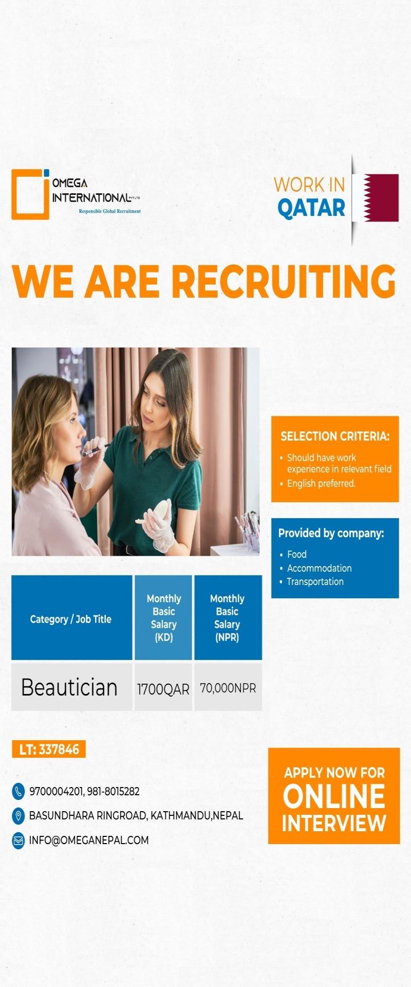 Article Image of job Beautician Jobs in Qatar