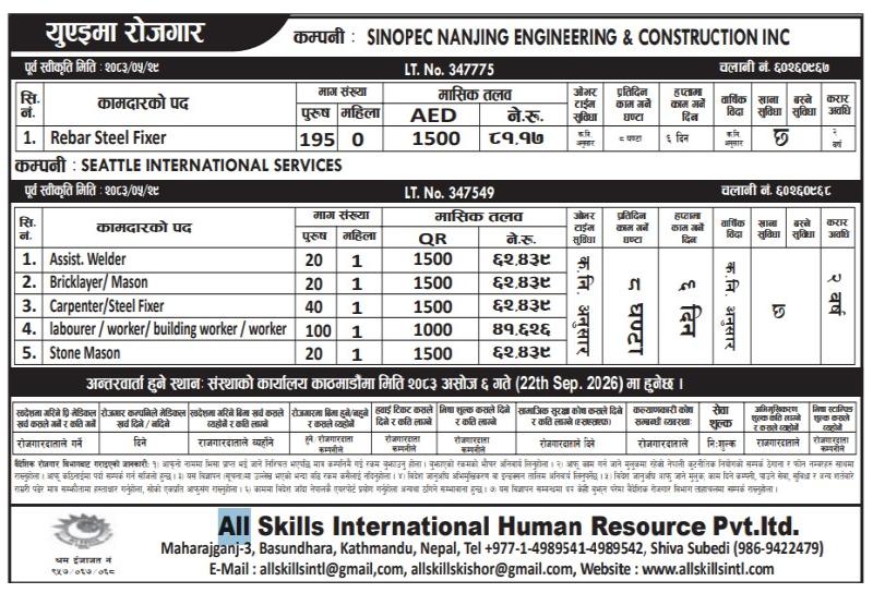 Article Image of job UAE Employment Vacancy – Seattle International Services