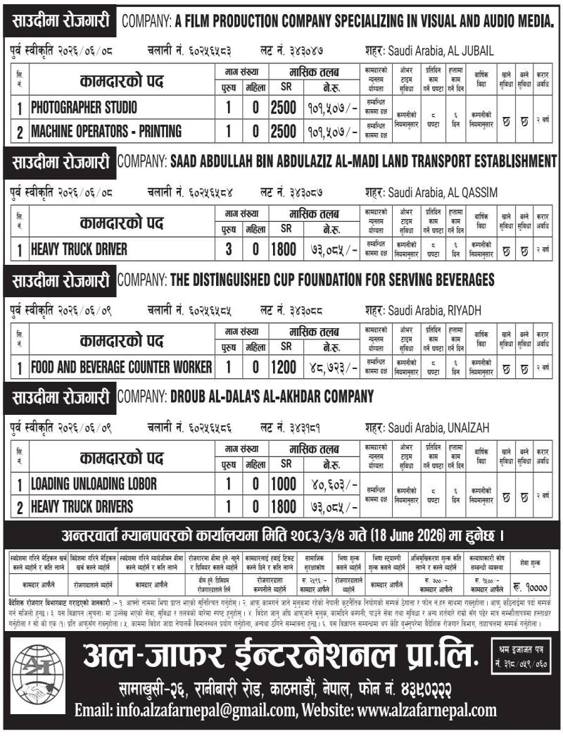 Article Image of job Opportunities for Nepalese workers to work in the Saudi
