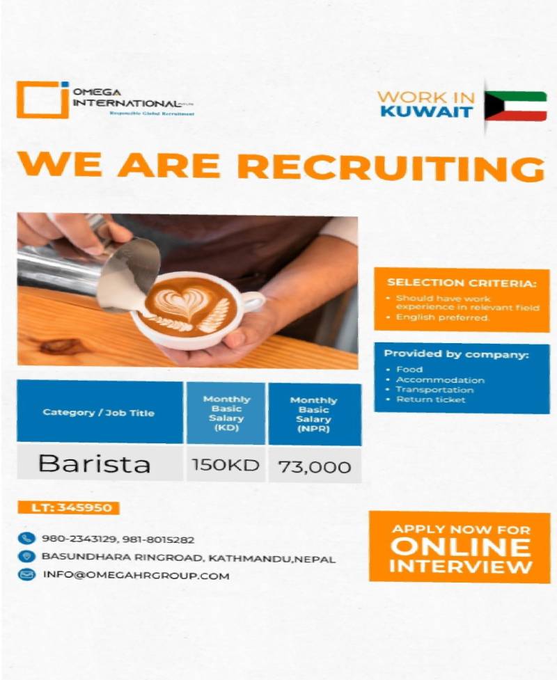 Article Image of job Barista Job Opportunity in Kuwait